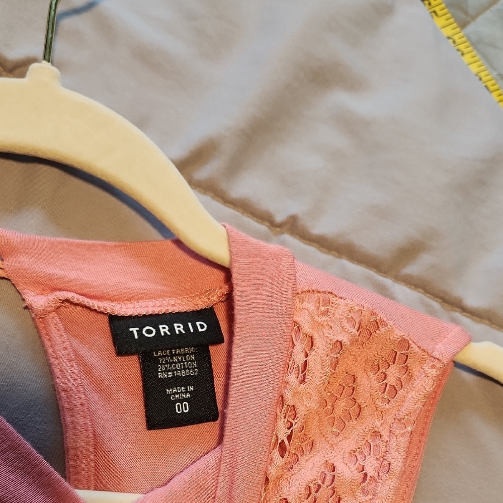 Torrid Pink Lace Sleeveless Blouse- Very Comfortable - Picture 6 of 8